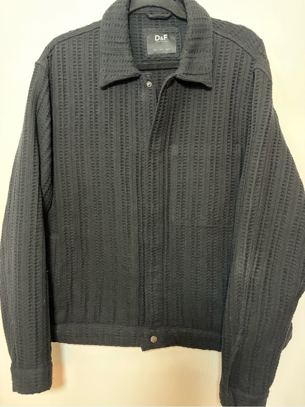 Men’s Black Textured Lightweight Jacket